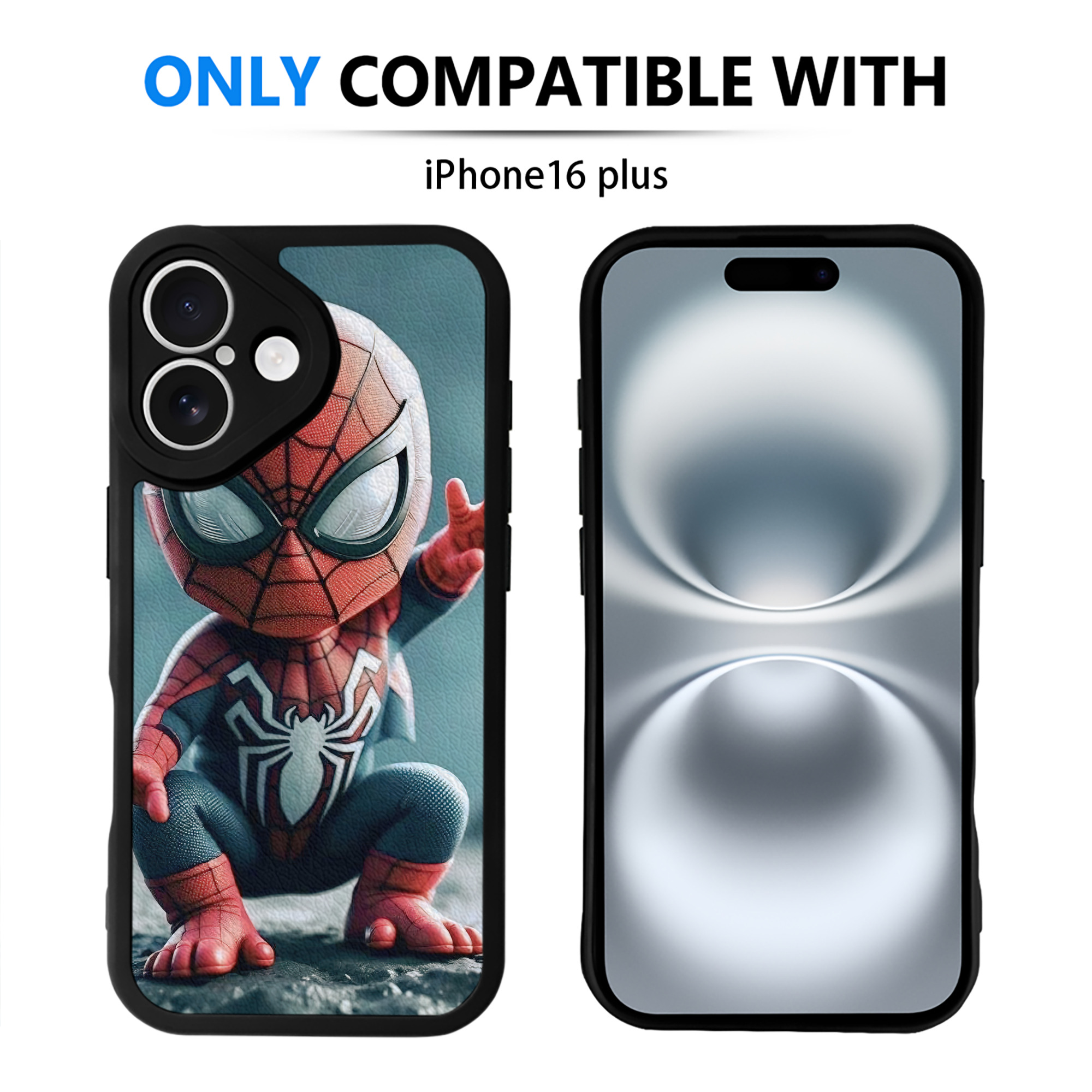（画像用） Spider Man スパイダーマン 【iPhone 16シリーズ対応】シリコンスマホケース（レザー調） 材質：シリコン